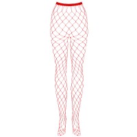 Сексуальные красные колготки в крупную сетку S/L