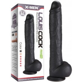 Фаллос-гигант черного цвета X-Men Louis Cock 32 см