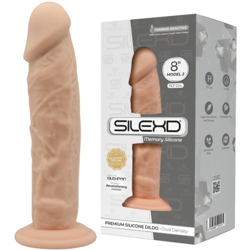 Фаллоимитатор без мошонки с эффектом памяти SilexD Premium Dildo 20 см телесный