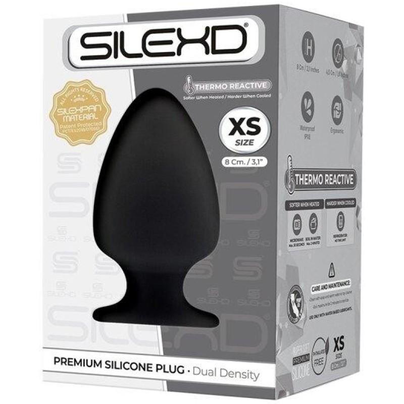 Анальная втулка с эффектом памяти SilexD Premium Silicone Plug XS черная