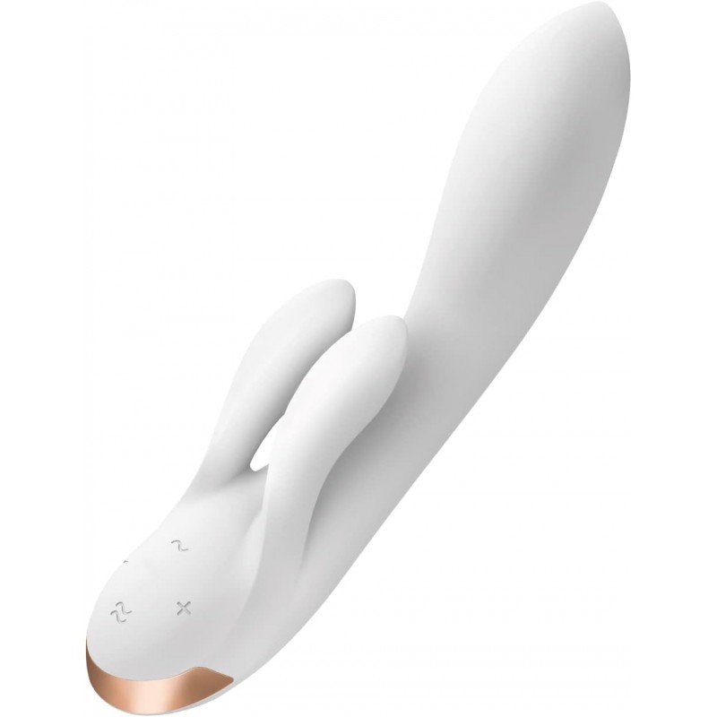 Смарт-вибратор с клиторальным стимулятором Satisfyer Double Flex White