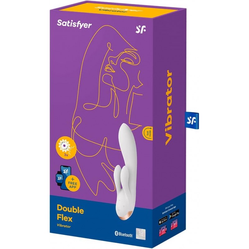 Смарт-вибратор с клиторальным стимулятором Satisfyer Double Flex White