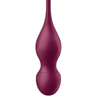 Вагинальные смарт-шарики с вибрацией и сменными утяжелителями Satisfyer Love Birds Vary бордовый