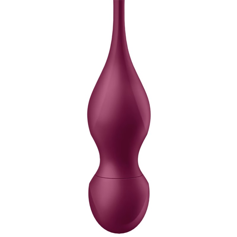 Вагинальные смарт-шарики с вибрацией и сменными утяжелителями Satisfyer Love Birds Vary бордовый