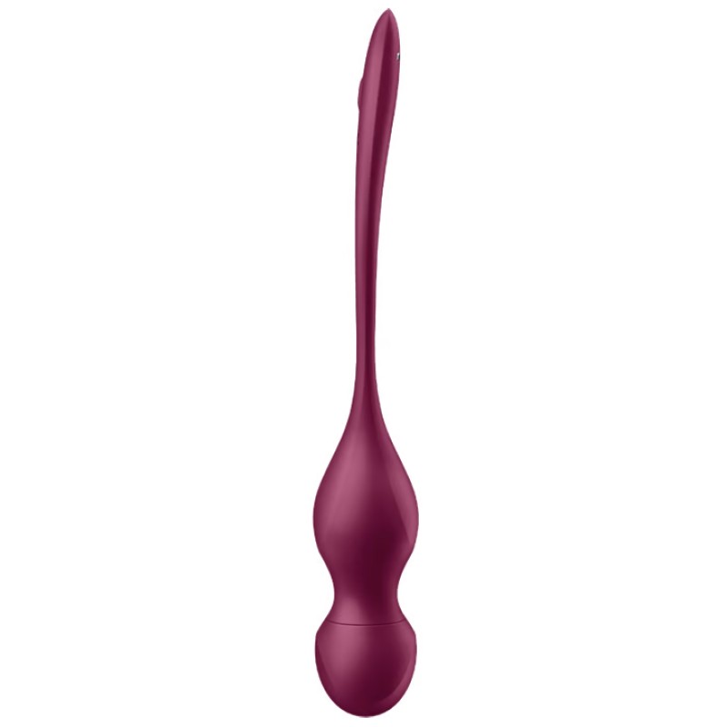 Вагинальные смарт-шарики с вибрацией и сменными утяжелителями Satisfyer Love Birds Vary бордовый