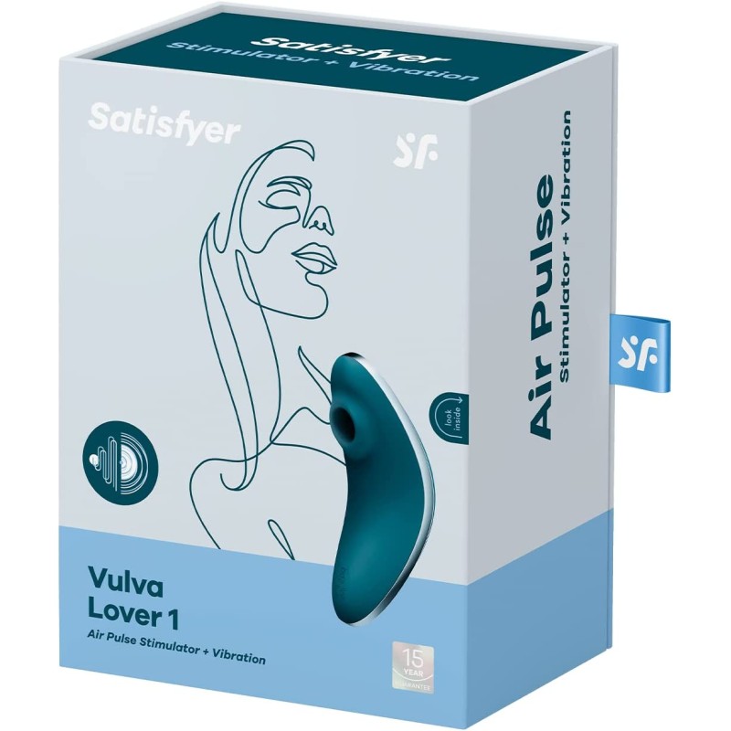 Вакуумно-волновой стимулятор клитора с вибрацией Satisfyer Vulva Lover 1 морская волна