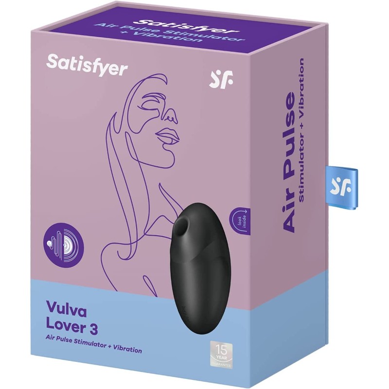 Вакуумно-волновой стимулятор клитора с вибрацией Satisfyer Vulva Lover 3 черный