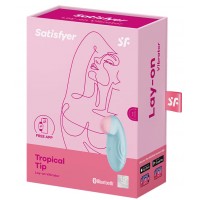 Перезаряжаемый смарт-стимулятор с вибрацией Satisfyer Tropical Tip Blue