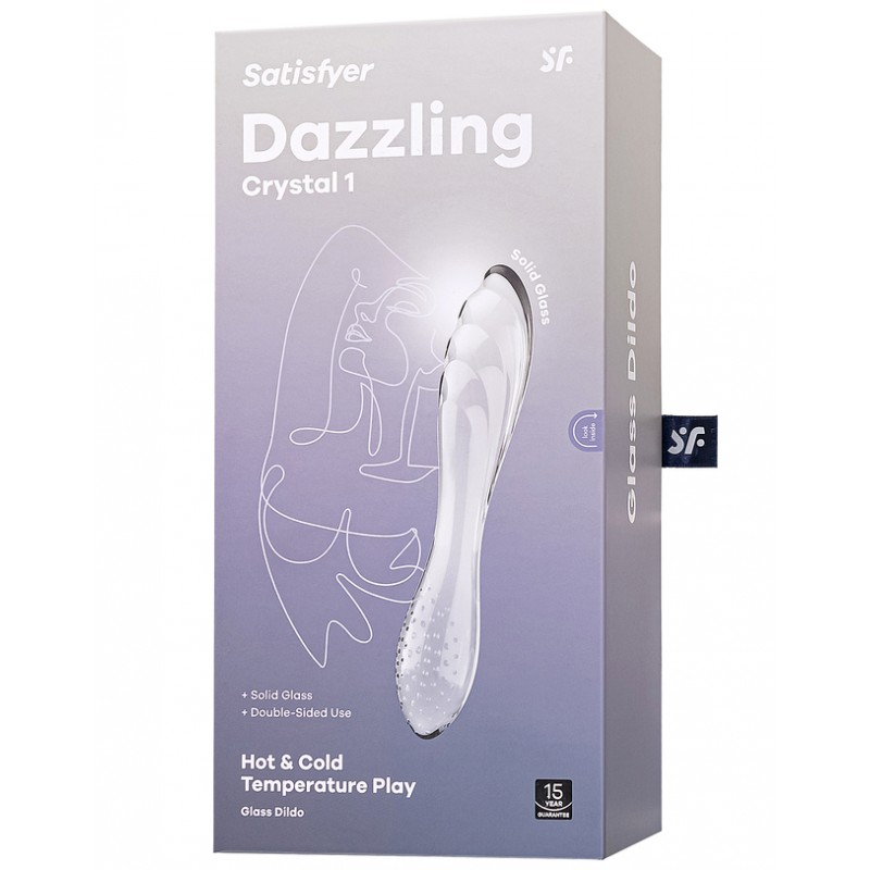 Двусторонний фаллос из стекла Satisfyer Dazzling Crystal 1 прозрачный 18 см