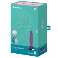 Анальный смарт-стимулятор с вибрацией Satisfyer Plug-ilicious 1 фиолетовый ДЕФОРМИРОВАННАЯ УПАКОВКА