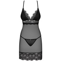 Соблазнительная полупрозрачная сорочка с трусиками-стрингами Renelia L/XL