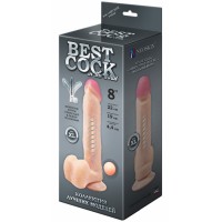 Реалистичный фаллоимитатор Best Cock с мошонкой на присоске 23 см