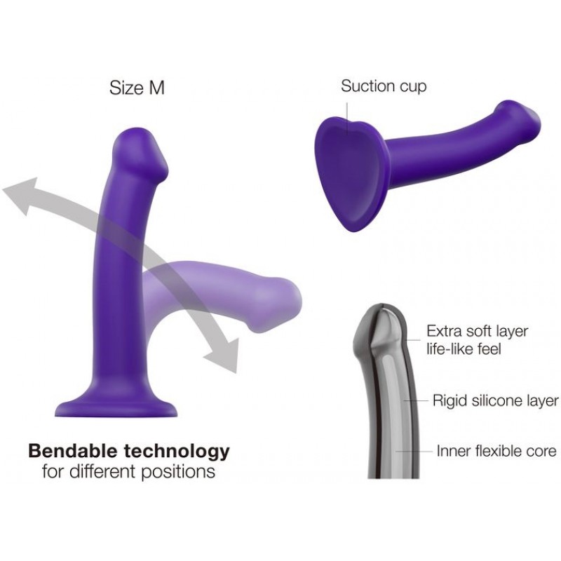 Фаллоимитатор Strap-On-Me Dildo Dual Density Semi-Realistic M фиолетовый 18 см