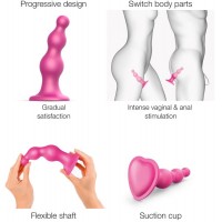 Фаллоимитатор Strap-On-Me Dildo Plug Beads L розовый 16 см