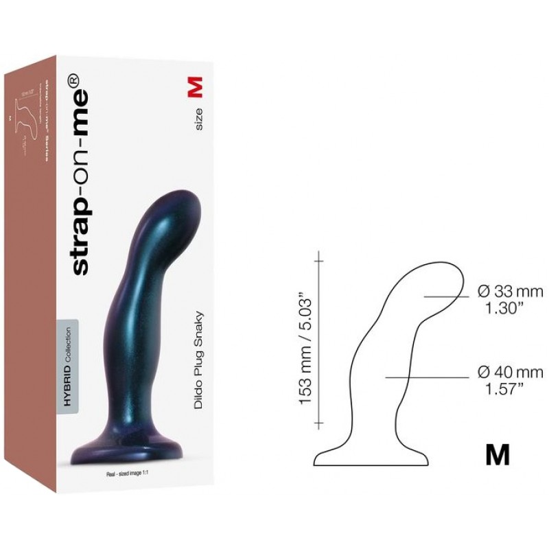 Фаллоимитатор Strap-On-Me Dildo Plug Snaky синий 17 см