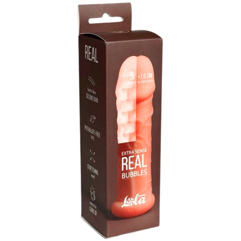 Реалистичная насадка на пенис Real Extra Sense Bubbles
