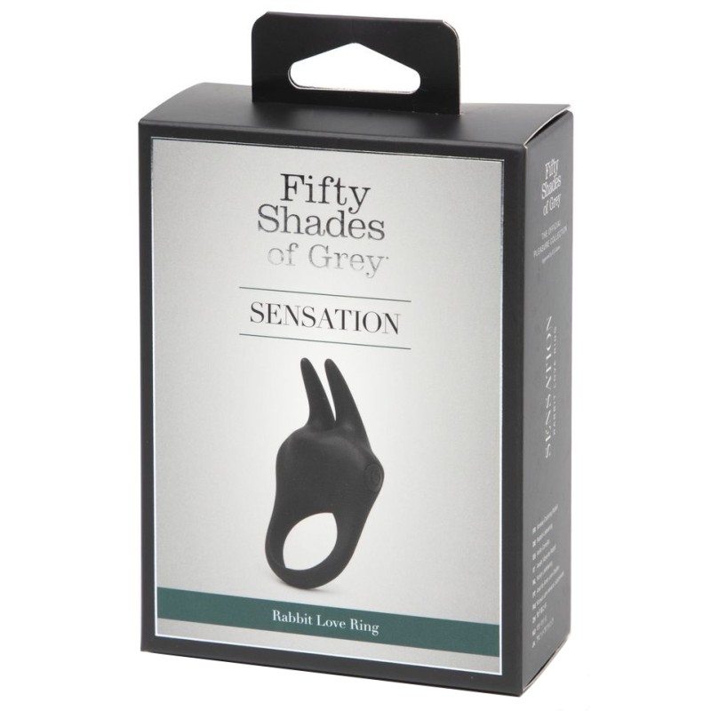 Эрекционное виброкольцо Fifty Shades of Grey Sensation с клиторальным стимулятором черное