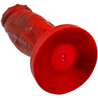 Искушающий фантазийный вибратор из жидкого силикона Black and Red by Toyfa Monster Saur 20 см