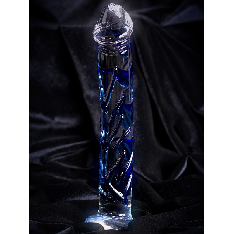Реалистичный фаллос с ярко выраженной головкой и рельефным стволом Sexus Glass 17 см