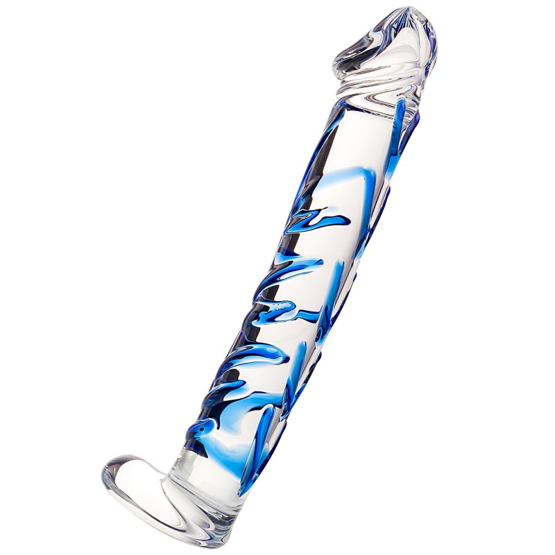 Реалистичный фаллос с ярко выраженной головкой и рельефным стволом Sexus Glass 17 см