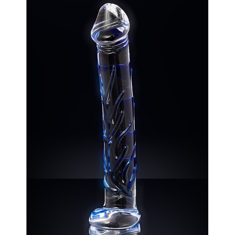 Реалистичный фаллос с ярко выраженной головкой и рельефным стволом Sexus Glass 17 см