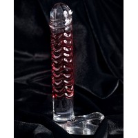 Реалистичный фаллос с ярко выраженной головкой и массажным рельефом Sexus Glass 16 см