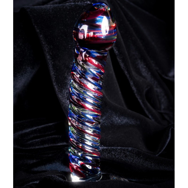 Изображение Sexus Glass Ребристый фаллос из стекла Sexus Glass 17 см