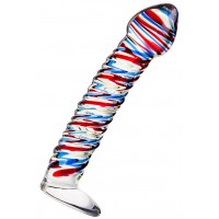 Изображение Sexus Glass Ребристый фаллос из стекла Sexus Glass 17 см