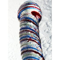 Изображение Sexus Glass Ребристый фаллос из стекла Sexus Glass 17 см