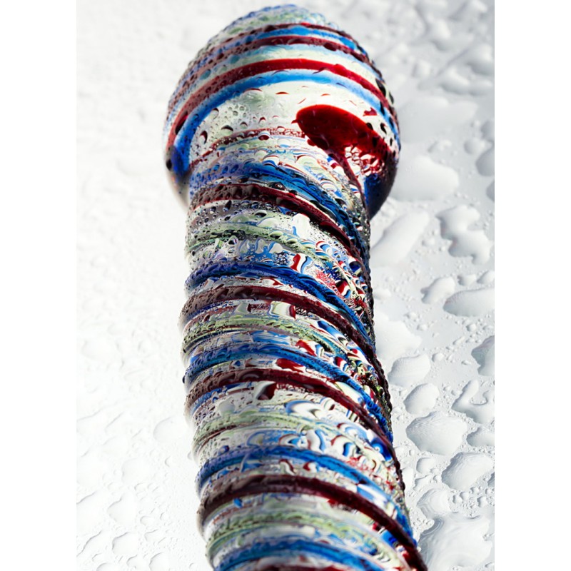 Изображение Sexus Glass Ребристый фаллос из стекла Sexus Glass 17 см