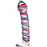 Изображение Sexus Glass Ребристый фаллос из стекла Sexus Glass 17 см