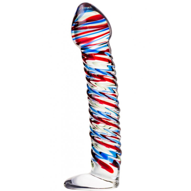 Изображение Sexus Glass Ребристый фаллос из стекла Sexus Glass 17 см