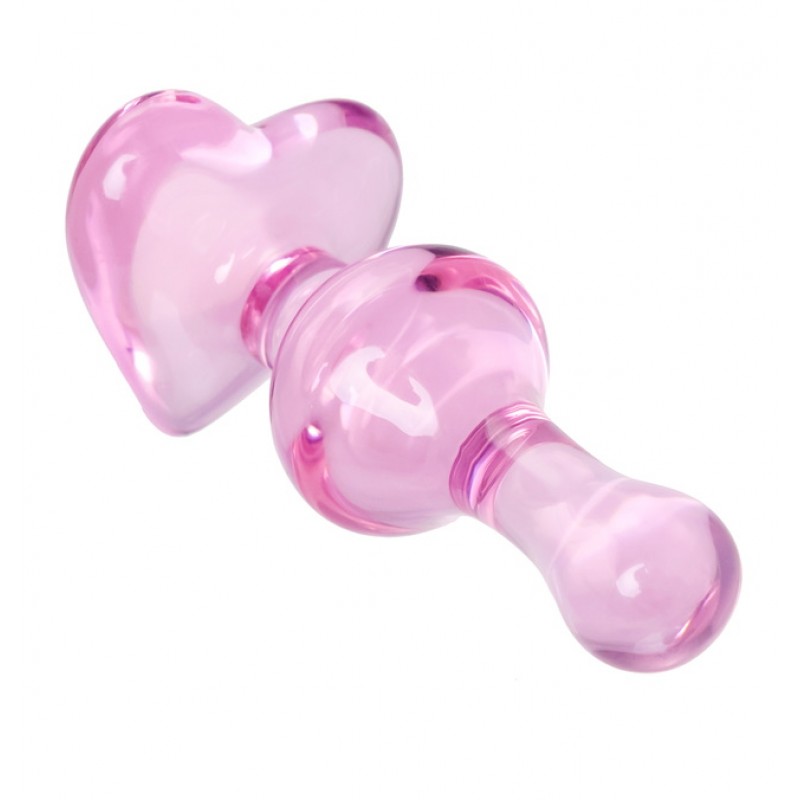 Фото Sexus Glass Cтеклянная анальная втулка Sexus Glass розового цвета 10 см