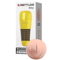 Мастурбатор-вагина в золотой колбе Pretty Love Kitty