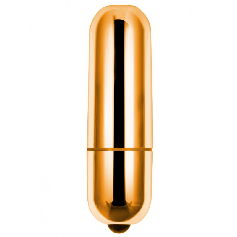 Золотистая вибропуля X-Basic Bullet Mini Lovetoy с 10 режимами вибрации