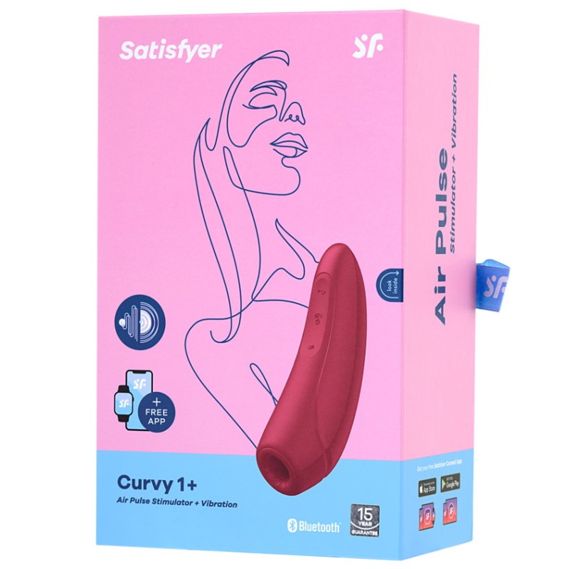 Вакуумный смарт-стимулятор клитора с вибрацией Satisfyer Curvy 1+ Rose Red