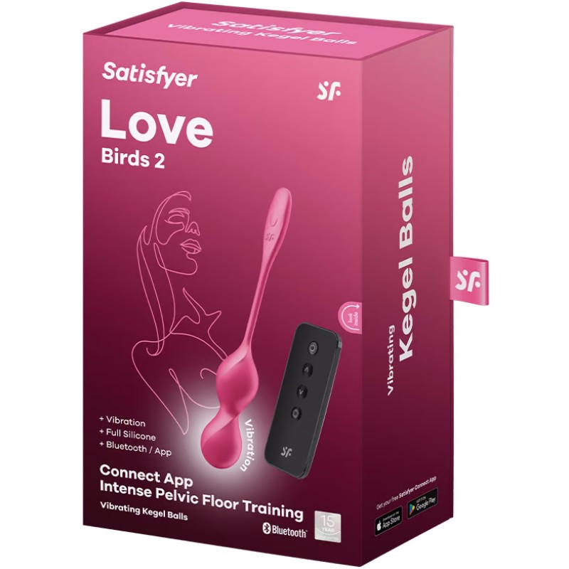 Вагинальные смарт-шарики с вибрацией Satisfyer Love Birds 2 красные