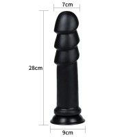 Черный фаллоимитатор King-Sized Anal Ripples 28 см