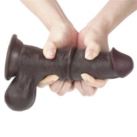 Фото Lovetoy, Китай Черный фаллоимитатор на присоске Lovetoy Sliding-Skin Dual Layer Dong 20 см