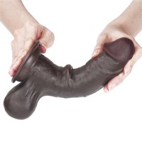 Фото Lovetoy, Китай Черный фаллоимитатор на присоске Lovetoy Sliding-Skin Dual Layer Dong 20 см