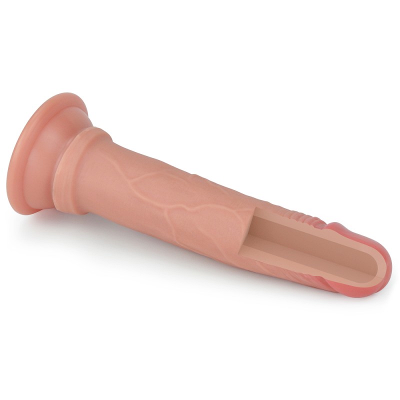 Фаллоимитатор на присоске телесный Dual-Layered Silicone Cock 19 см