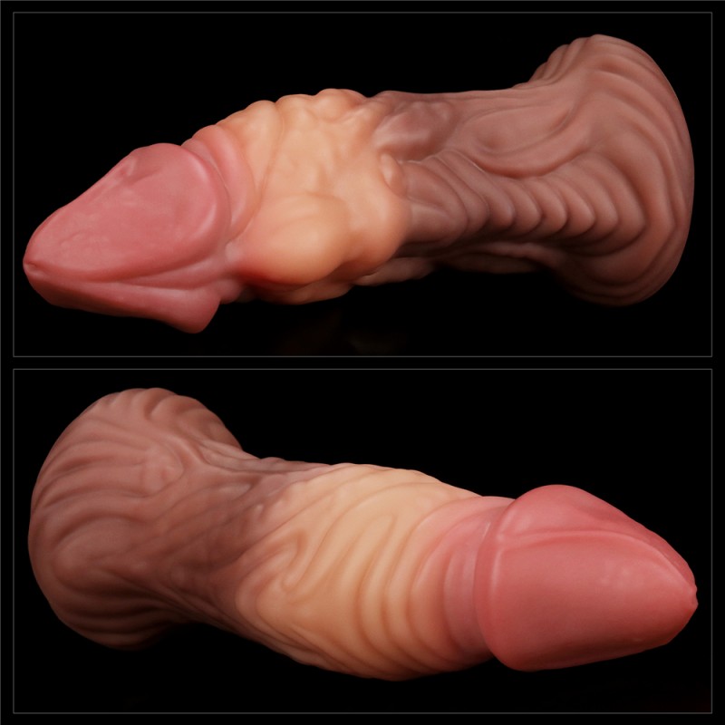 Широкий фаллос с ярко выраженным рельефом и большой головкой Lovetoy Silicone Cock 18 см