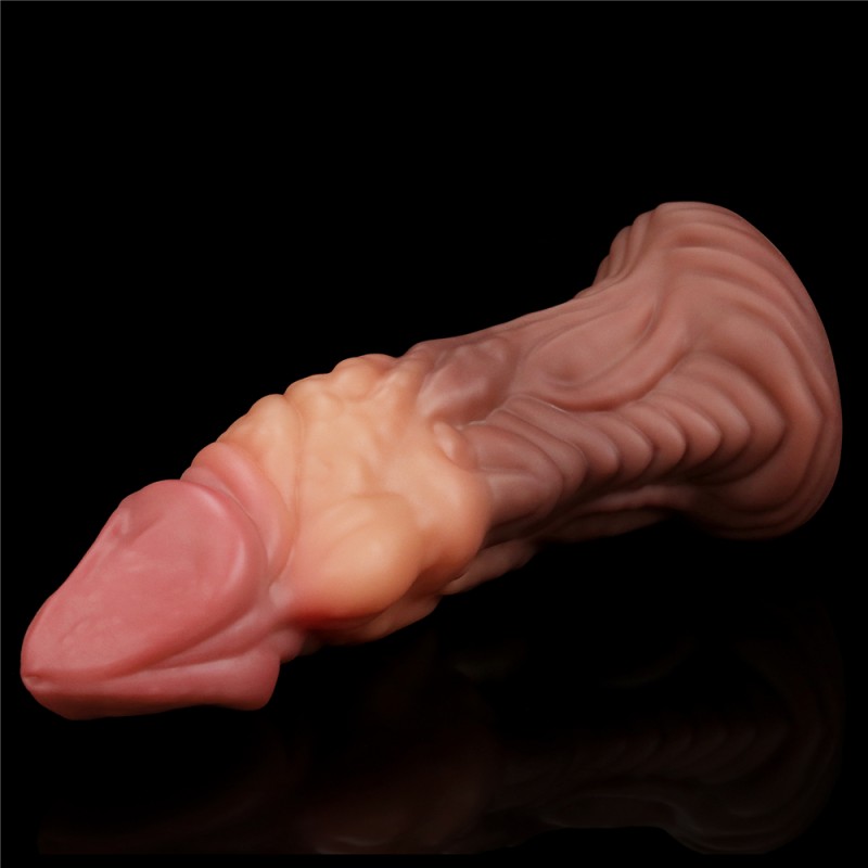 Широкий фаллос с ярко выраженным рельефом и большой головкой Lovetoy Silicone Cock 18 см