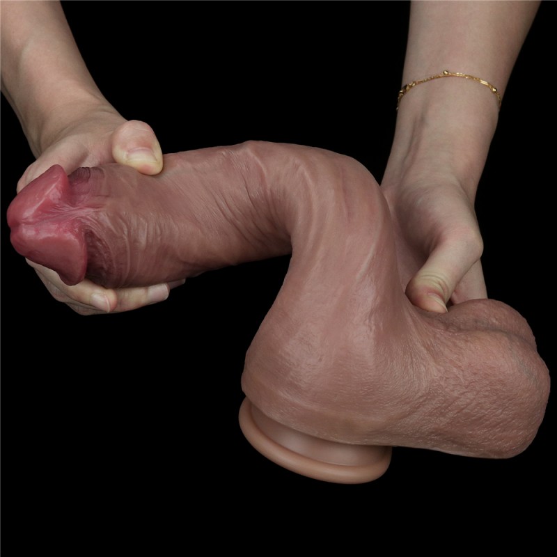 Изображение Lovetoy, Китай Реалистичный фаллос-мулат с большой мошонкой Lovetoy Silicone Cock 27 см