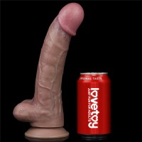 Реалистичный фаллос-мулат с мошонкой Lovetoy Silicone Cock 27 см