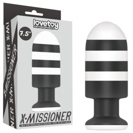 Черно-белая анальная пробка X-Missioner Butt Plug 19,5 см