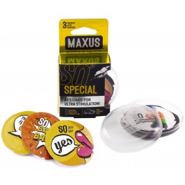 Презервативы в пластиковом кейсе Maxus №3 Special точечно-ребристые