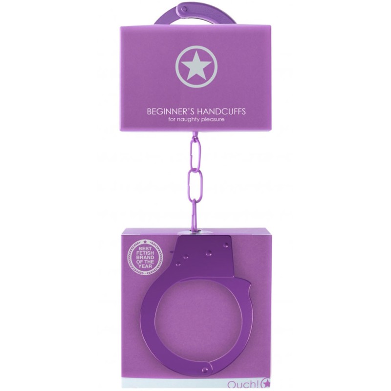 Фиолетовые металлические наручники Ouch Beginners Handcuffs