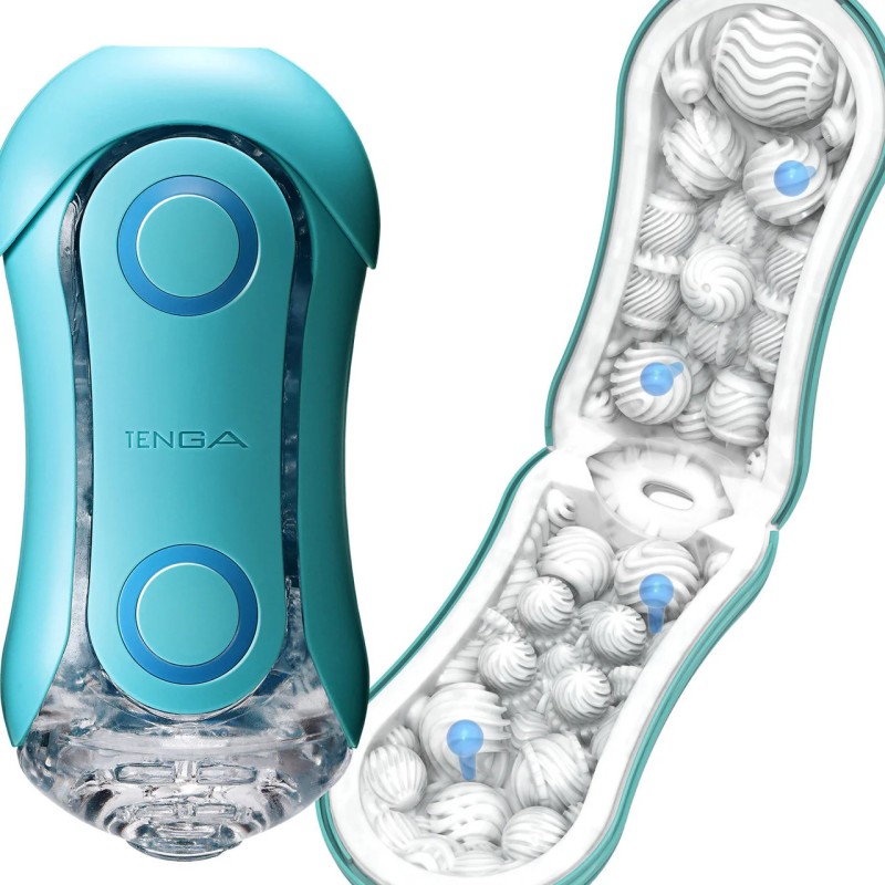 Футуристичный мастурбатор Tenga Flip ORB Ocean голубой