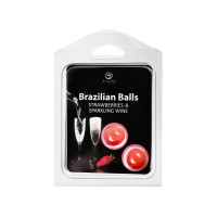 Массажное масло SECRET PLAY BRAZILIAN BALLS, клубника и шампанское, 2 х 4 гр